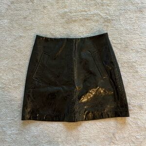 Mango Patent Faux Leather Mini Skirt